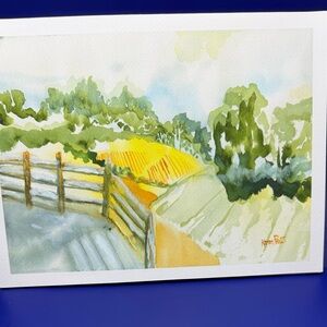 Tranquil Landscape Watercolor Art